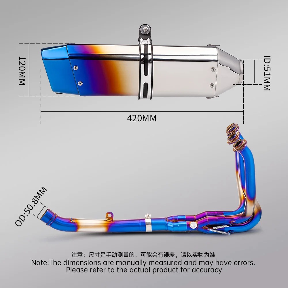 New 51mm Stainless Steel Racing Slip-On Exhaust System for Z800 Motorcycle Front Mid Pipe Full Exhaust